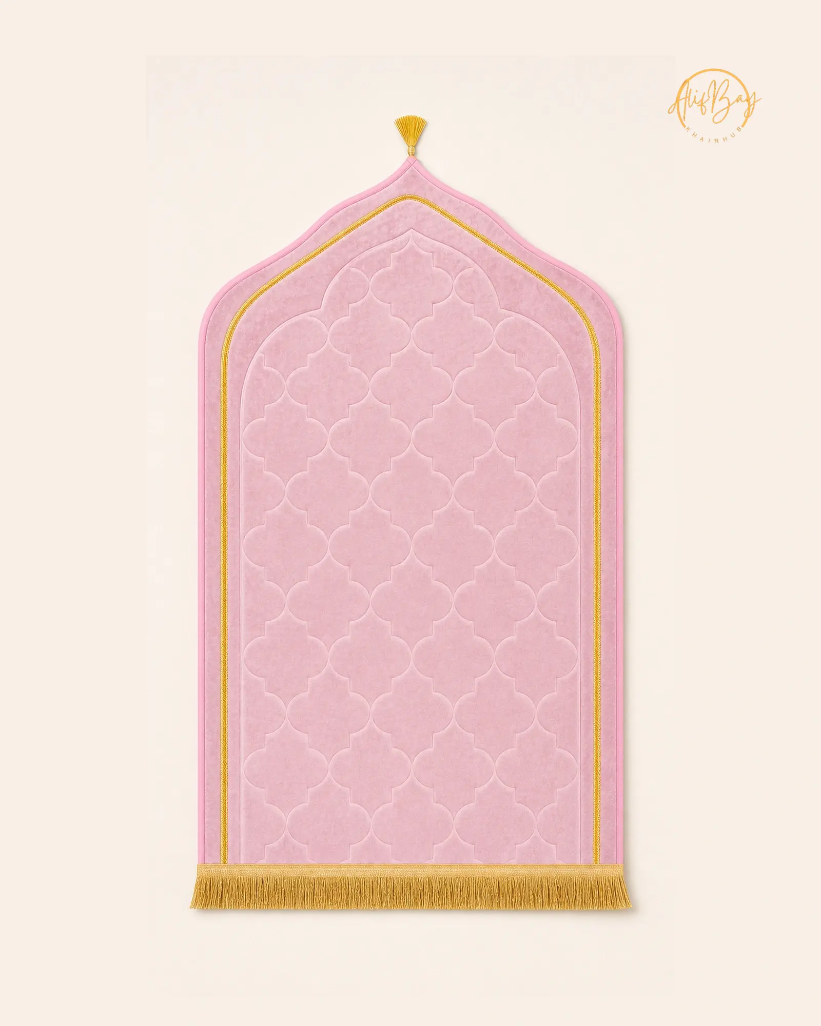 AlifBay Bordered Velvet Prayer Mat Dome Design - photo 1 of 9